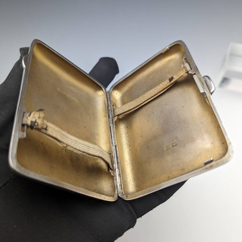 1915年 英国アンティーク 純銀製シガレットケース 70g Joseph Gloster